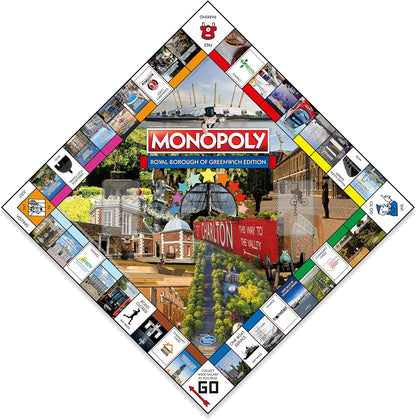 Winning Moves Royal Borough of Greenwich Monopoly Board Game, Tour National Maritime Museum and Cutty Sark, 2–6 players makes a great gift for players aged 8 plus