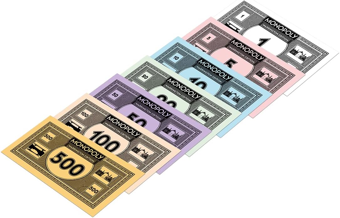 Winning Moves Warrington Monopoly Board Game, Advance to Warrington Central Station, Golden Gates and Warrington Transporter Bridge, 2–6 players makes a great gift for ages 8 plus