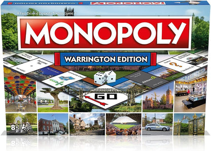 Winning Moves Warrington Monopoly Board Game, Advance to Warrington Central Station, Golden Gates and Warrington Transporter Bridge, 2–6 players makes a great gift for ages 8 plus