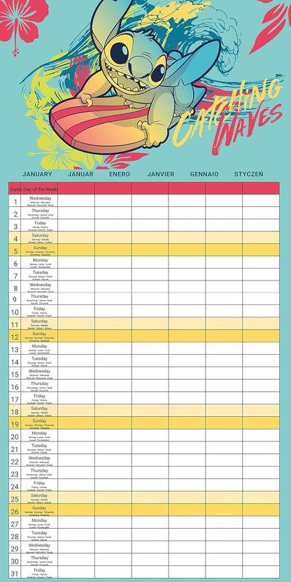 Lilo & Stitch 2025 Family Planner Calendar