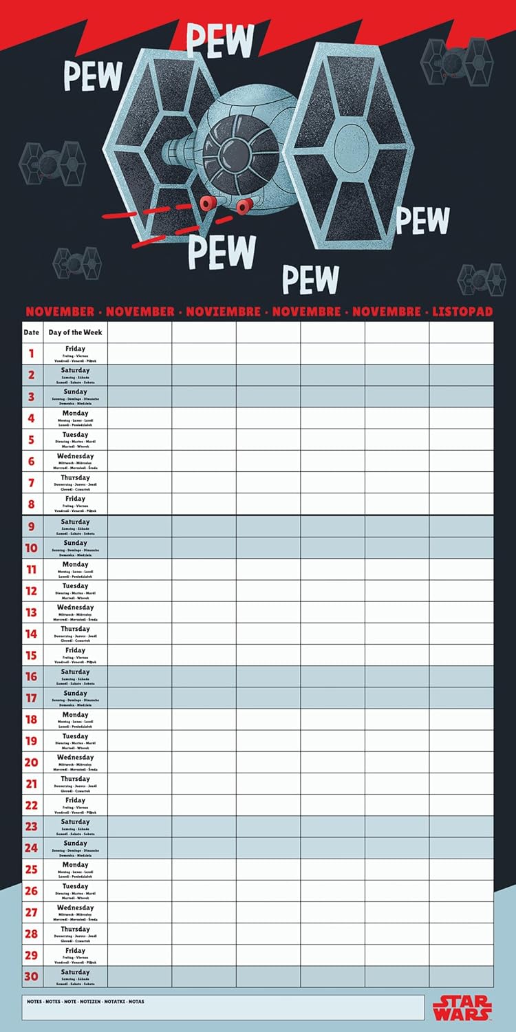 Star Wars (Force) 2025 Family Planner Calendar