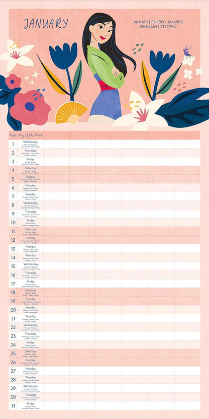 Disney Princess (Princess Stories) 2025 Family Planner Calendar