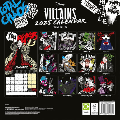 Disney Villains (Deviant Distortion) 2025 Square Calendar