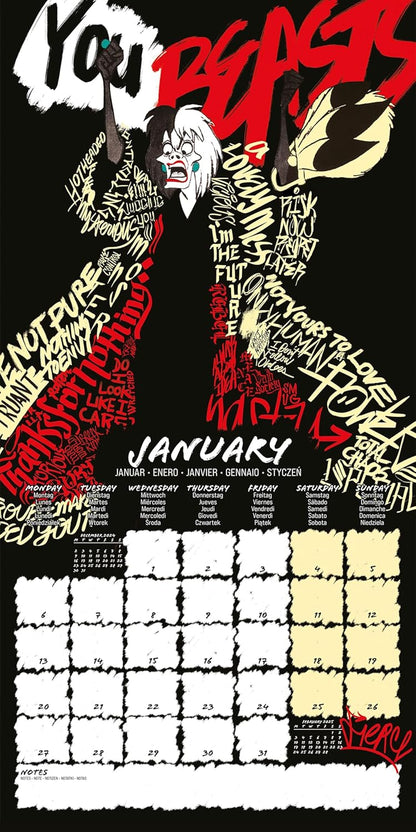 Disney Villains (Deviant Distortion) 2025 Square Calendar
