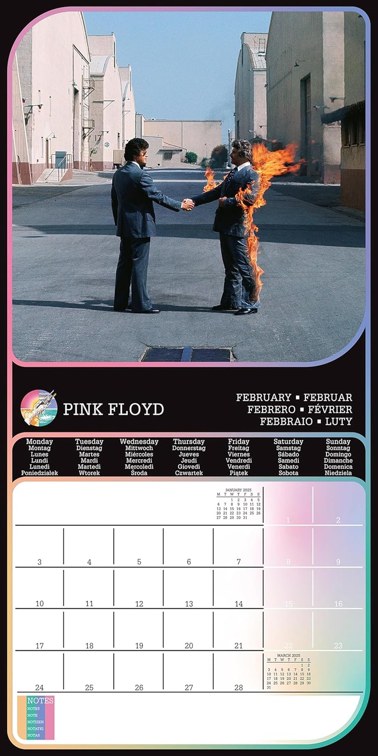 Pink Floyd 2025 Square Calendar