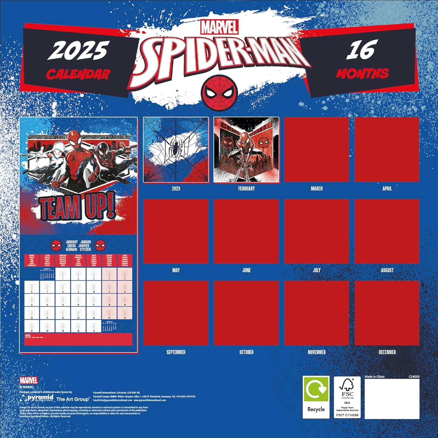 Spider-Man 2025 Square Calendar