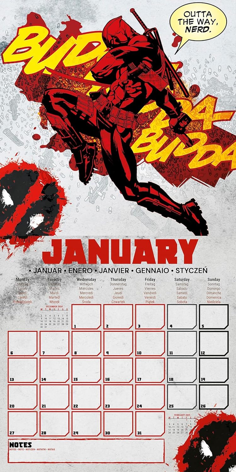 Deadpool 2025 Square Calendar