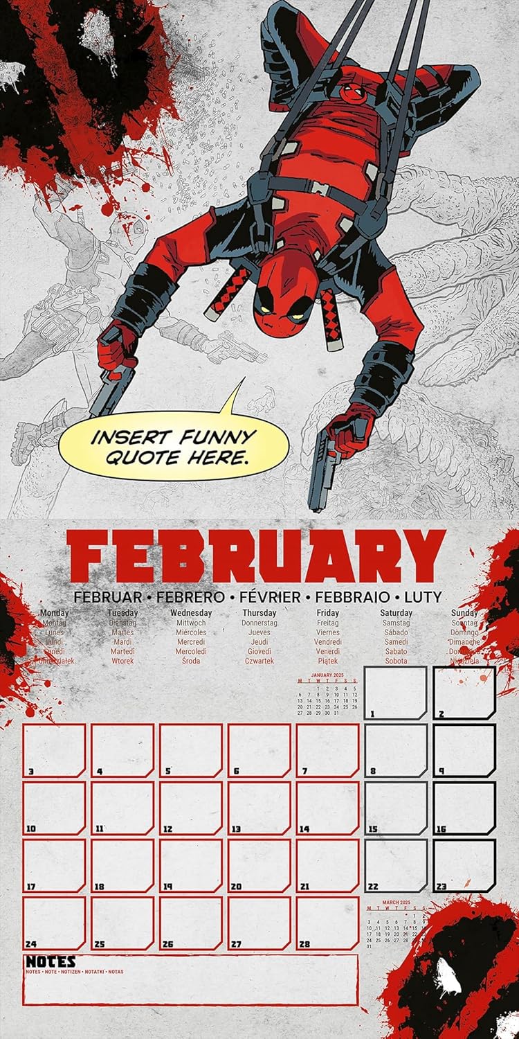 Deadpool 2025 Square Calendar