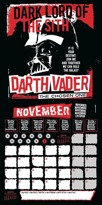 Star Wars (Villains) 2025 Square Calendar