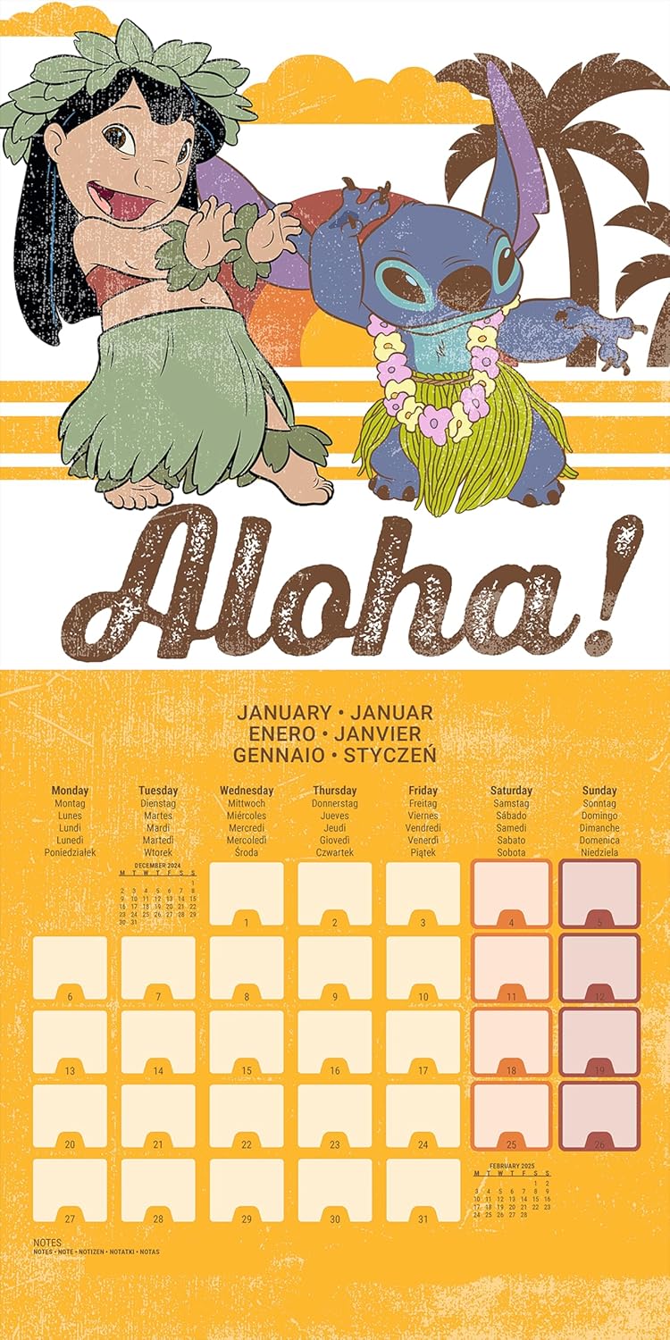 Lilo & Stitch 2025 Square Calendar
