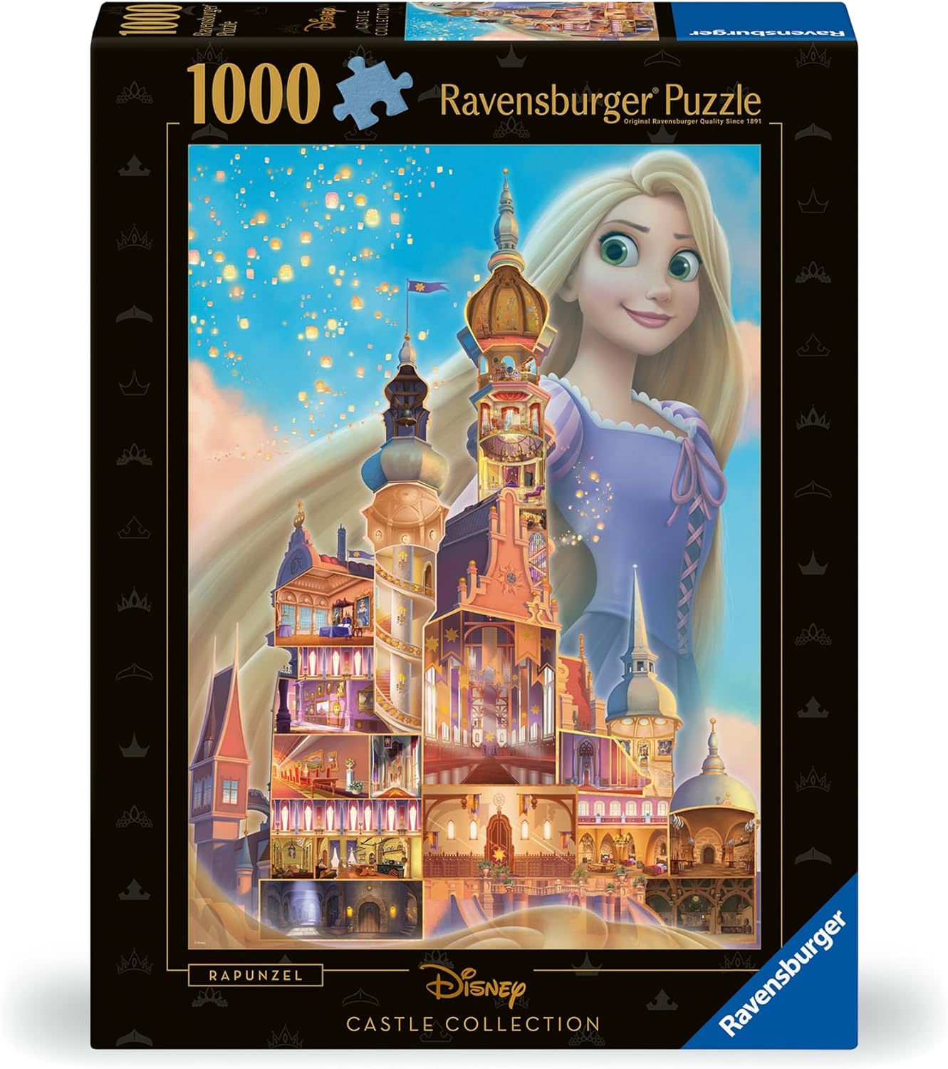 Ravensburger 12000264 - Disney Castles: Rapunzel - Puzzle 1000 Piezas – Puzzle Adultos y niños a patir de 14 años, Puzzle Disney, Regalo Disney