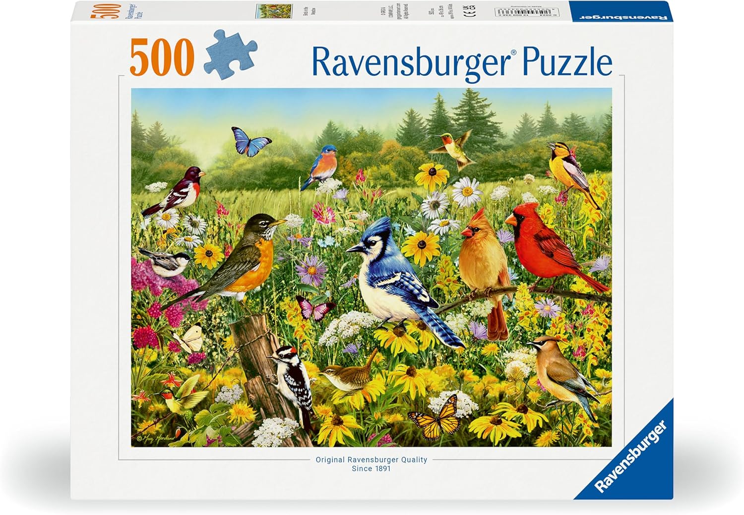 Ravensburger Puzzle 12000336 - Vogelwiese - 500 Teile Puzzle für Erwachsene und Kinder ab 12 Jahren, Tier-Puzzle