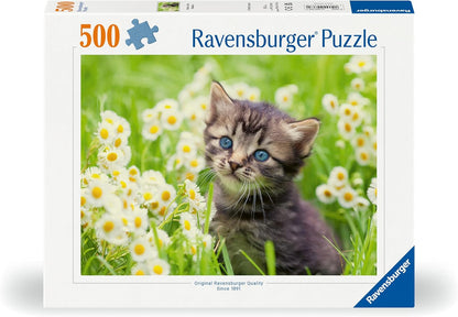 Ravensburger Puzzle 12000367 - Kätzchen in der Wiese - 500 Teile Puzzle für Erwachsene und Kinder ab 12 Jahren, Tier-Puzzle