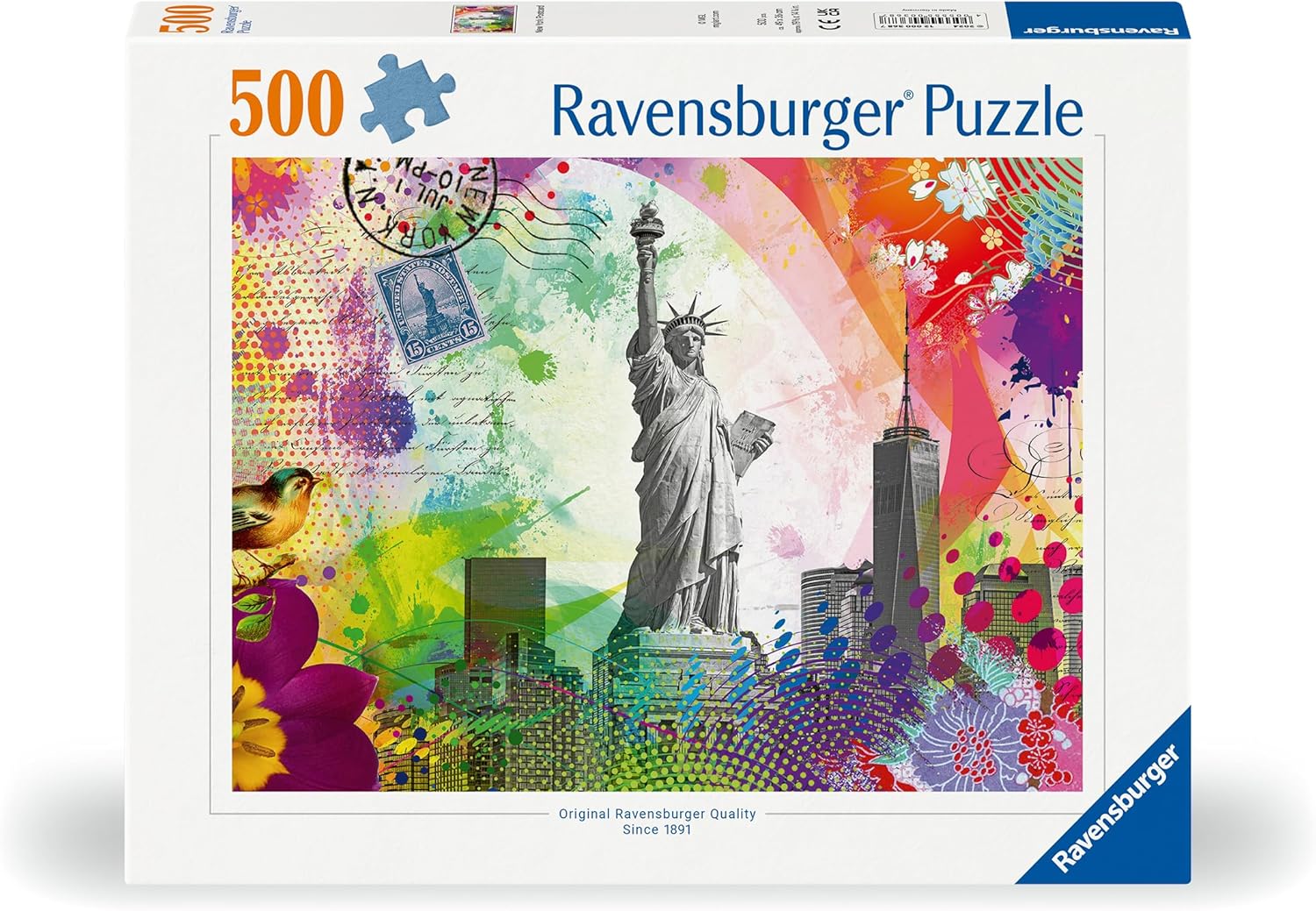 Ravensburger Puzzle 12000368 - Postkarte aus New York - 500 Teile Puzzle für Erwachsene und Kinder ab 12 Jahren, Stadt-Puzzle New York