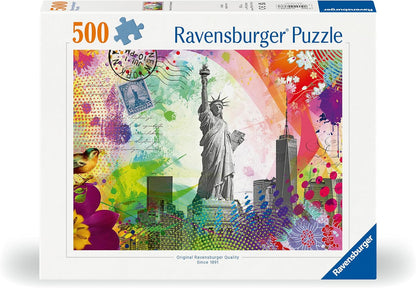 Ravensburger Puzzle 12000368 - Postkarte aus New York - 500 Teile Puzzle für Erwachsene und Kinder ab 12 Jahren, Stadt-Puzzle New York