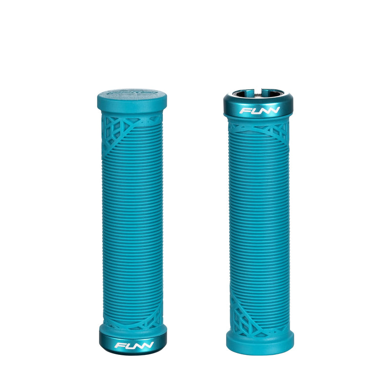 Funn Hilt JR Mountain Bike Handlebar Grips With Single Lock On Clamp, Bicycle Handlebar Locking Grips with 19 mm Inner Diameter, Short Bicycle Grips For Youth, Girls and Boys