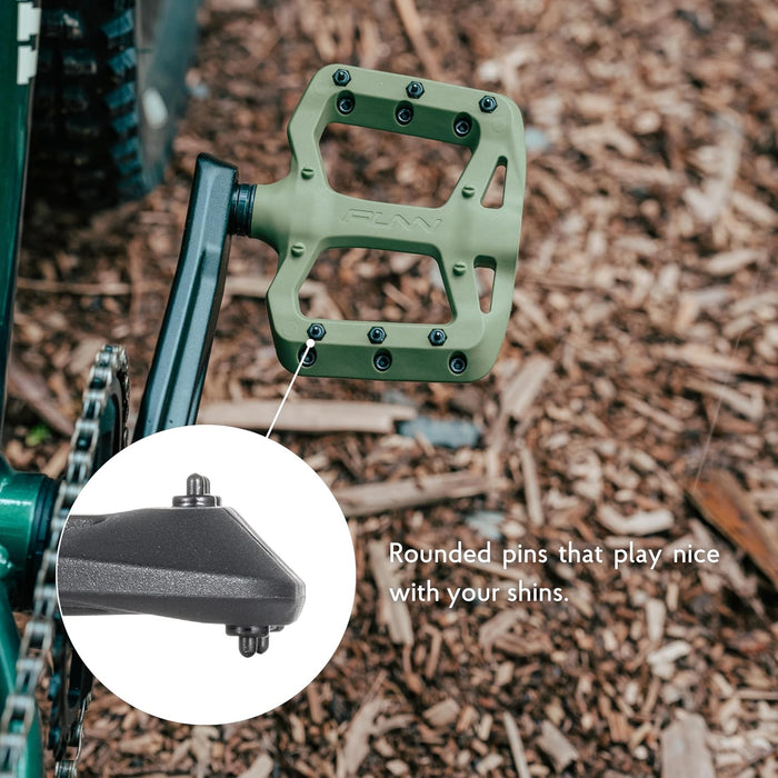 Funn Taipan S Glass Fiber Reinforced Thermoplastic Bike Pedals with 9/16-inch CrMo Axles and Shin-Friendly Pins for MTB/BMX/Urban/Gravel Riding
