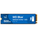 WD Blue SN5000 500GB SSD, Read speeds up to 5000 MB/s, NVMe SSD, Internal SSD, PCIe Gen4, Free Acronis True Image data migration software, internal solid state drive.