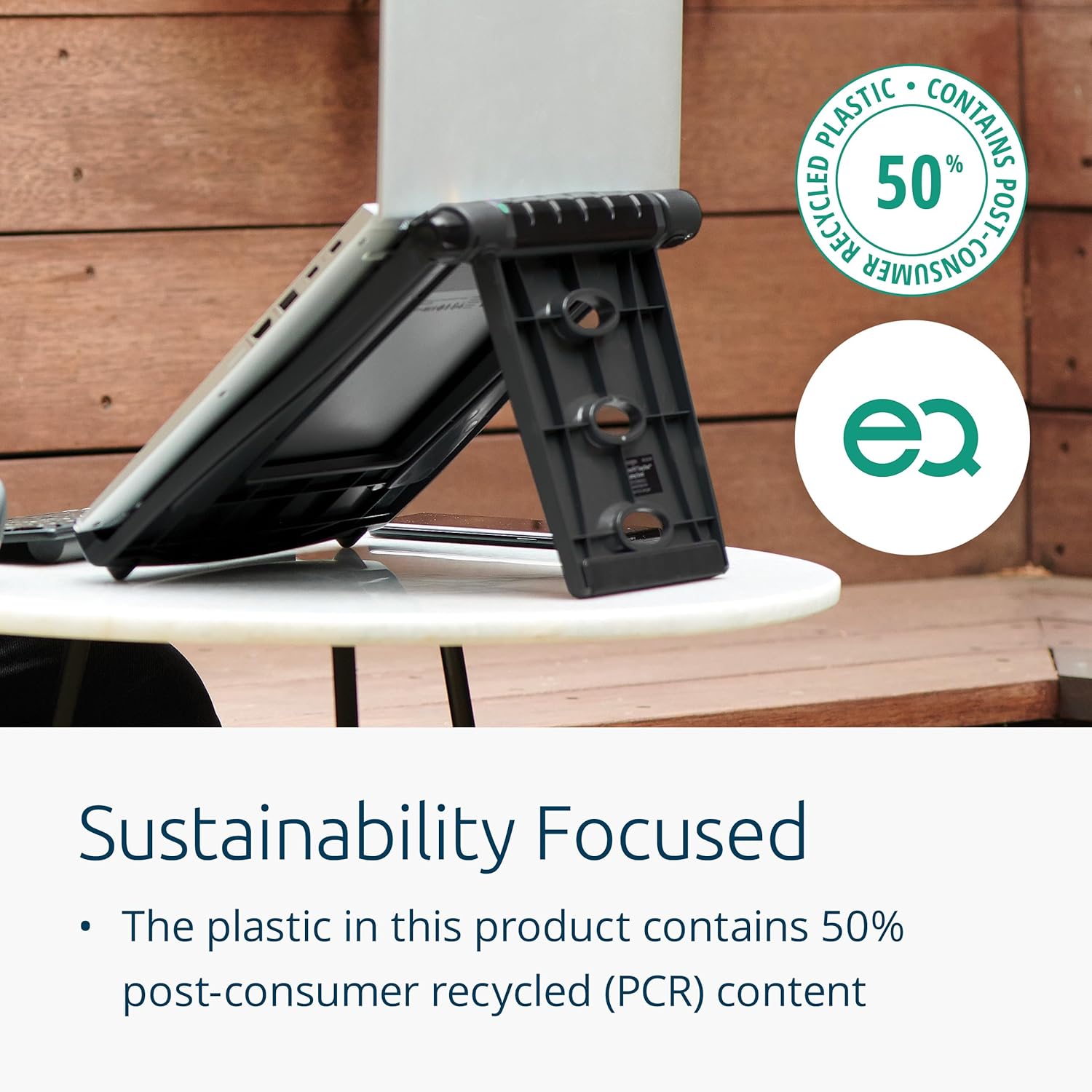 Kensington Easy Riser EQ Portable Laptop Cooling Stand, Adjustable & Lightweight, Anti Slip & Folding Design, For 12''-17'' Laptops, Made From 50% Post Consumer Recycled Content (K52805EU