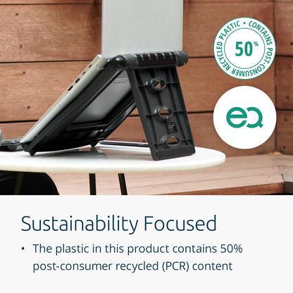 Kensington Easy Riser EQ Portable Laptop Cooling Stand, Adjustable & Lightweight, Anti Slip & Folding Design, For 12''-17'' Laptops, Made From 50% Post Consumer Recycled Content (K52805EU