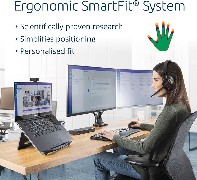 Kensington Easy Riser EQ Portable Laptop Cooling Stand, Adjustable & Lightweight, Anti Slip & Folding Design, For 12''-17'' Laptops, Made From 50% Post Consumer Recycled Content (K52805EU