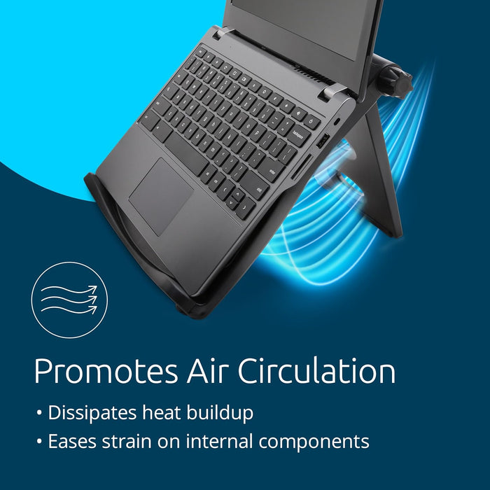 Kensington Easy Riser EQ Portable Laptop Cooling Stand, Adjustable & Lightweight, Anti Slip & Folding Design, For 12''-17'' Laptops, Made From 50% Post Consumer Recycled Content (K52805EU