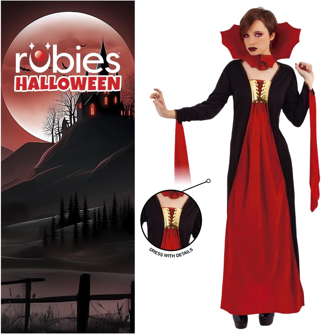 Haunted House - Costume da vampiro gotico rosso ad (Rubies S8365)