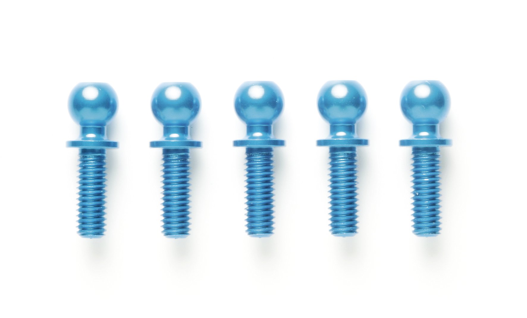 TAMIYA 300053907 - DB-01 Aluminium Ball Head, 5 x 8 mm, Pack of 5, Blue Anodised
