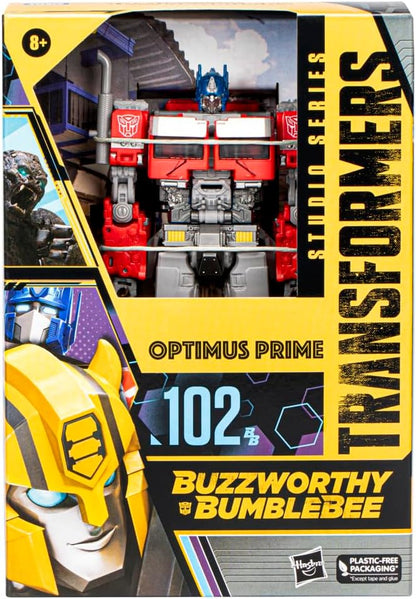 Hasbro Transformers: Rise of The Beasts Buzzworthy Bumblebee Studio Series 102BB Optimus Prime Figure 16 cm