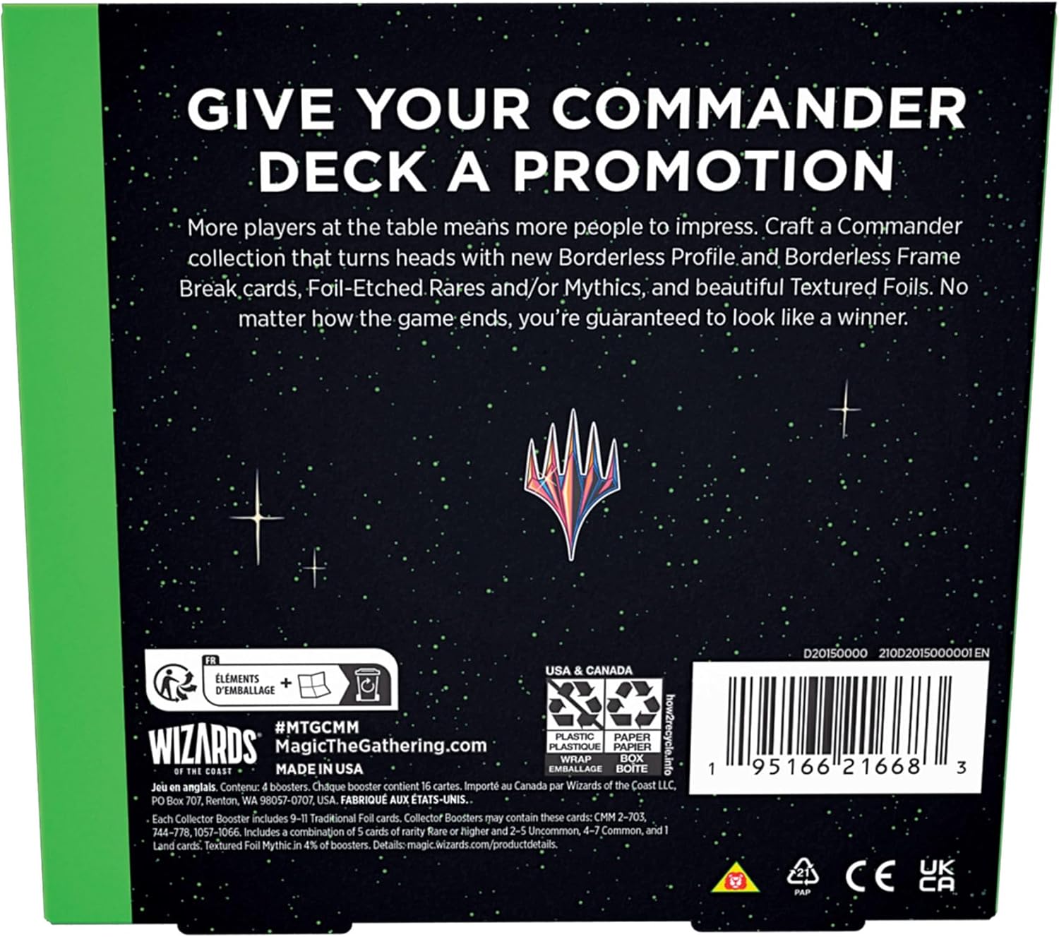 Magic: The Gathering Commander Masters Collector Booster Box, 4 Packs (60 Cards)