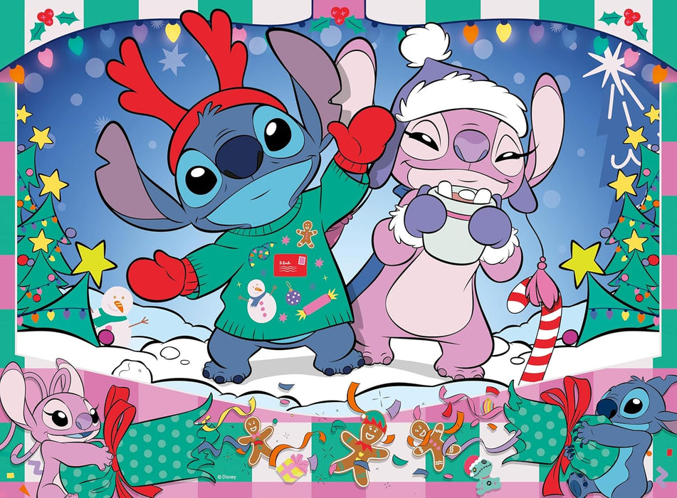 Ravensburger Disney Stitch Gifts for Girls - 2024 Christmas Jigsaw Puzzles Kids Age 6 Years Up - 100 Pieces XXL - Merry Everything