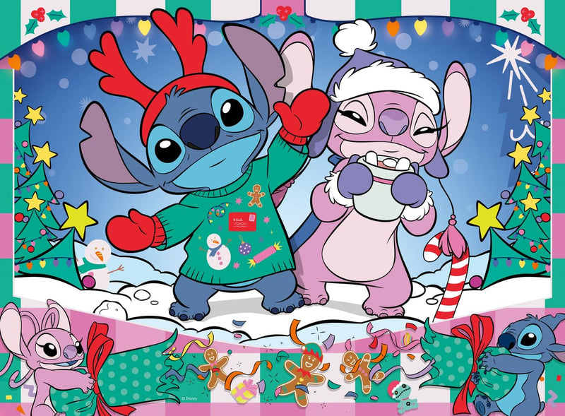 Ravensburger Disney Stitch Gifts for Girls - 2024 Christmas Jigsaw Puzzles Kids Age 6 Years Up - 100 Pieces XXL - Merry Everything
