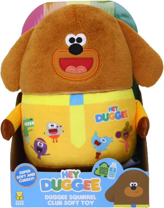 Hey Duggee Toy, Teddy Bear with all his Squirrel Club friends printed on.