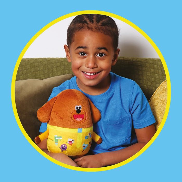 Hey Duggee Toy, Teddy Bear with all his Squirrel Club friends printed on.