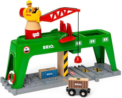 BRIO World Container Crane for Kids Age 3 Years Up - Wooden Railway Train Accessories and Add Ons