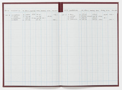 Exacompta - Ref 38/6Z - Guildhall - Headliner Case bound Hardback Account Book, 298 x 203mm, 6 Cash Column, 80 Pages, Tamper-Proof, Precision Ruled 95gsm Ledger Paper - Burgundy