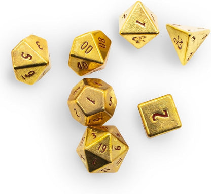 Ultra PRO - 50th Anniversary Heavy Metal 7 RPG Dice Set for Dungeons & Dragons, Premium Tabletop Gaming Accessories, Roleplaying Set, Collectible RPG dice, zinc Alloy for Gamers