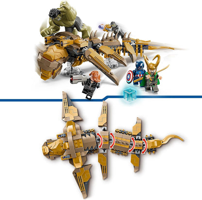 LEGO Marvel The Avengers vs. The Leviathan, Buildable Kids’ Toy, Hulk Figure plus Captain America, Loki, Black Widow and Chitauri Minifigures, for Boys and Girls Aged 7 and Over 76290
