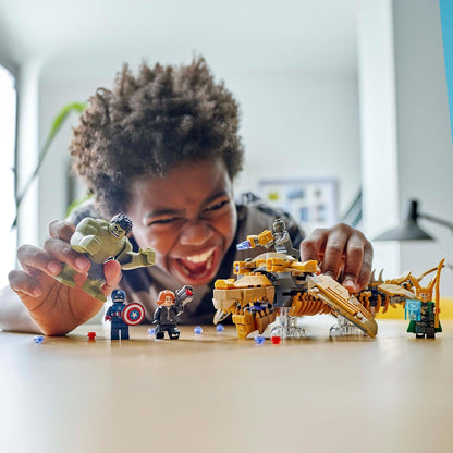 LEGO Marvel The Avengers vs. The Leviathan, Buildable Kids’ Toy, Hulk Figure plus Captain America, Loki, Black Widow and Chitauri Minifigures, for Boys and Girls Aged 7 and Over 76290