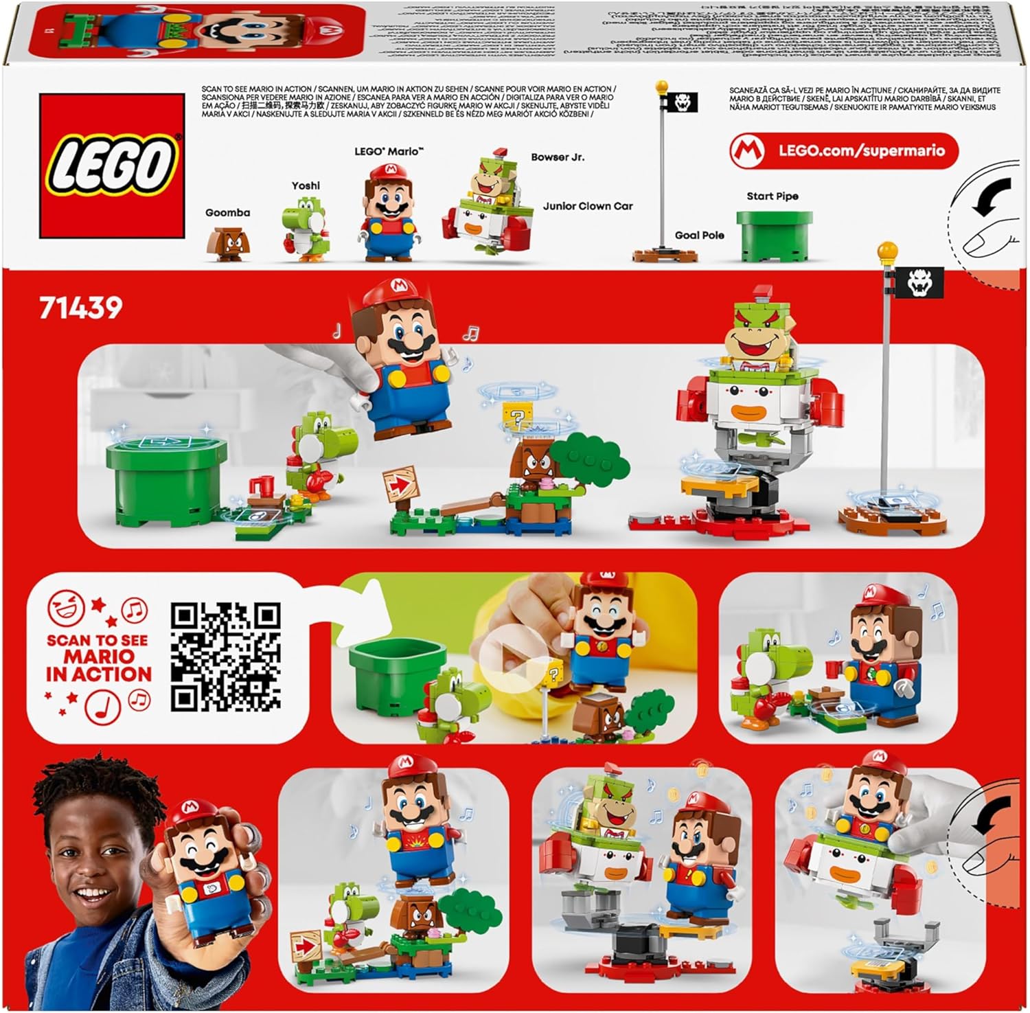 LEGO Super Mario Adventures with Interactive Mario, Bowser Jr.’s Clown Car Vehicle Set, with Yoshi Toy, Nintendo Gift for 6 Plus Year Old Boys, Girls and Gamers 71439