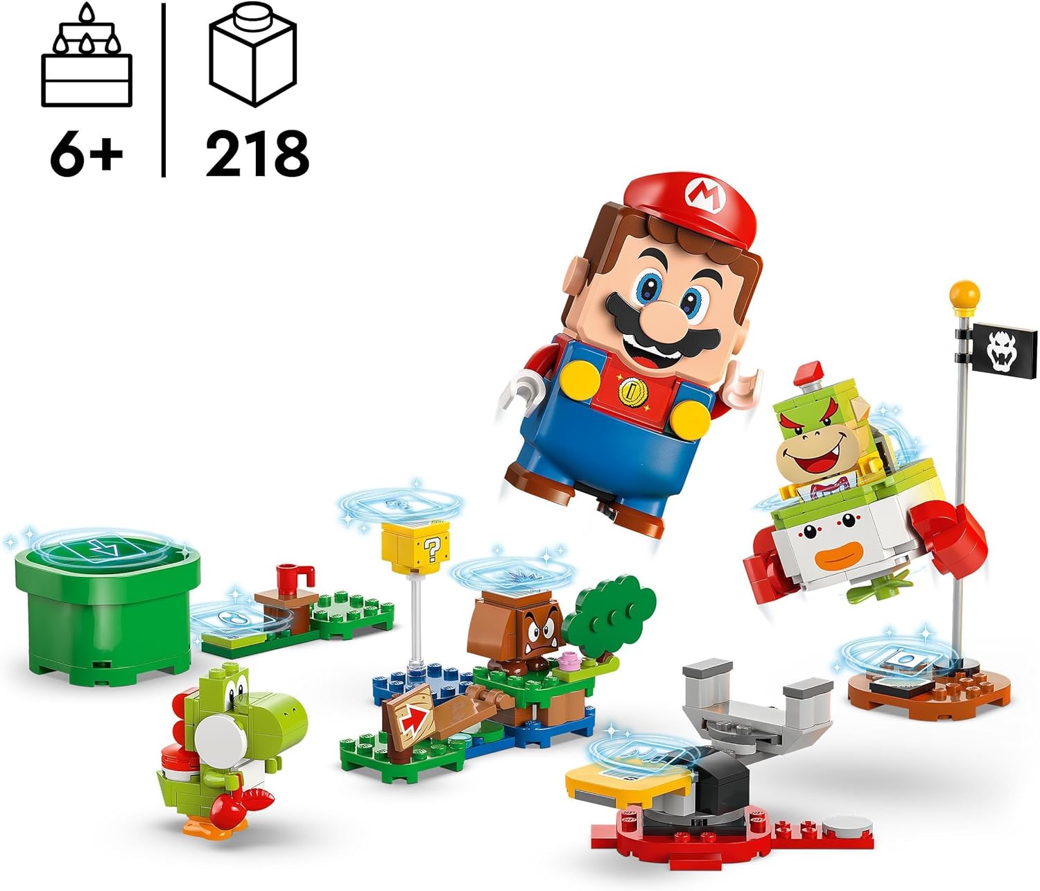LEGO Super Mario Adventures with Interactive Mario, Bowser Jr.’s Clown Car Vehicle Set, with Yoshi Toy, Nintendo Gift for 6 Plus Year Old Boys, Girls and Gamers 71439