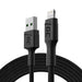 Green Cell Kabel USB-A - Lightning 2m Ladekabel Schwarz Schnellladekabel für Apple iPhone 14 13 12 11 SE Pro Max X XR XS Max 8 7 Plus 6 6S 5 5C 5S Plus | iPad Air/Pro/Mini | iPod