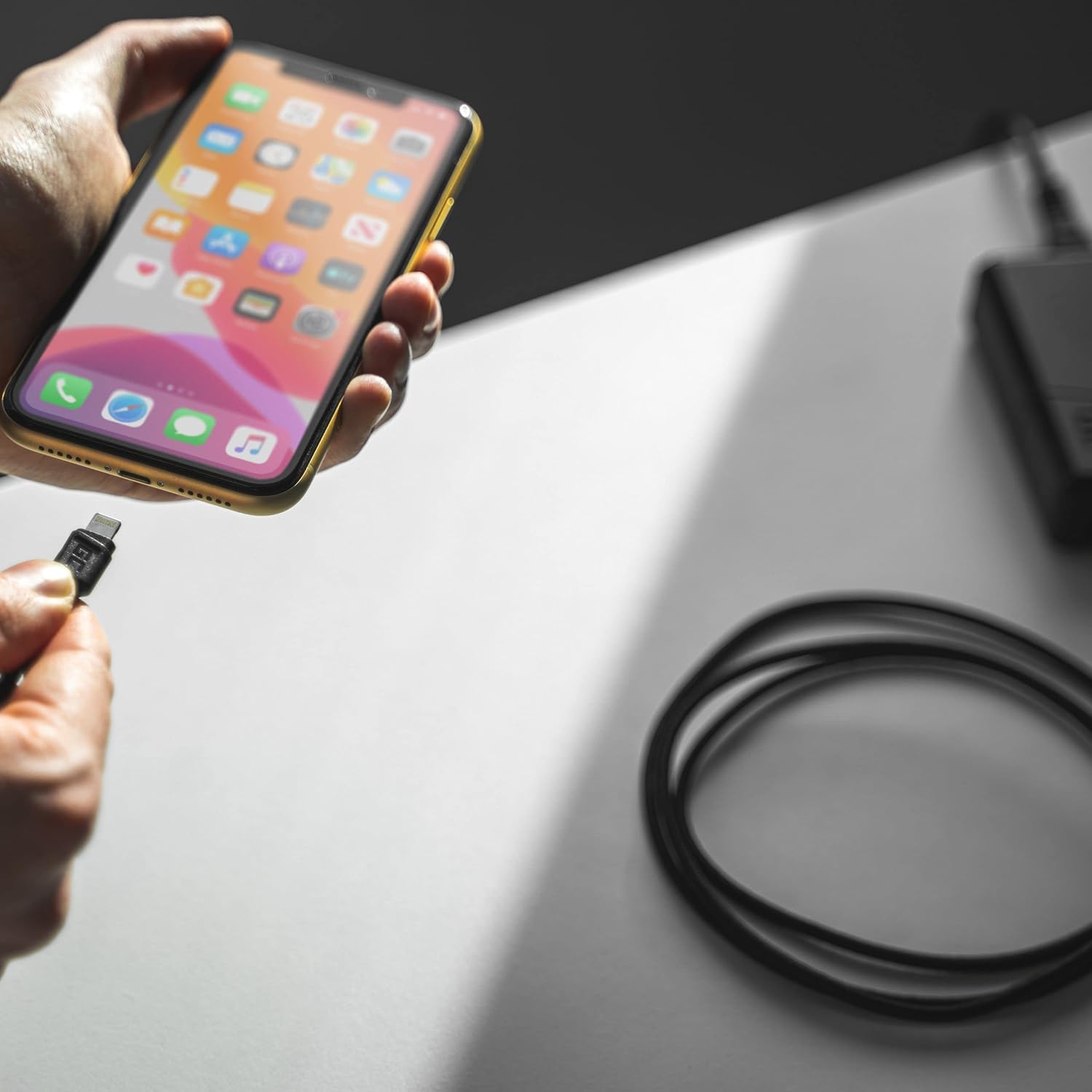Green Cell Kabel USB-A - Lightning 2m Ladekabel Schwarz Schnellladekabel für Apple iPhone 14 13 12 11 SE Pro Max X XR XS Max 8 7 Plus 6 6S 5 5C 5S Plus | iPad Air/Pro/Mini | iPod