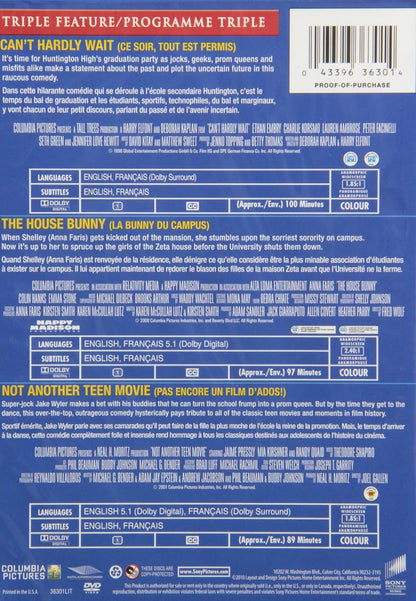 Can't Hardly Wait / House Bunny, the / Not Another Teen Movie (DVD) (Bilingual)