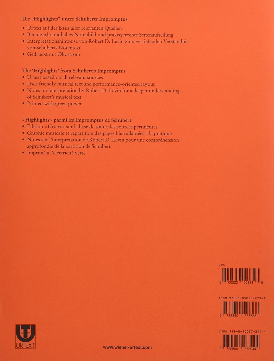 Impromptus op. 90 (D899) : Edité d'après les sources par Ulrich Leisinger, Notes sur l'interprétation de Rovert D. Levin, Dougté de Paul Badura-Skoda. op. 90. D 899. piano.
