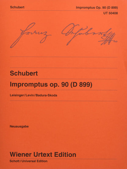 Impromptus op. 90 (D899) : Edité d'après les sources par Ulrich Leisinger, Notes sur l'interprétation de Rovert D. Levin, Dougté de Paul Badura-Skoda. op. 90. D 899. piano.