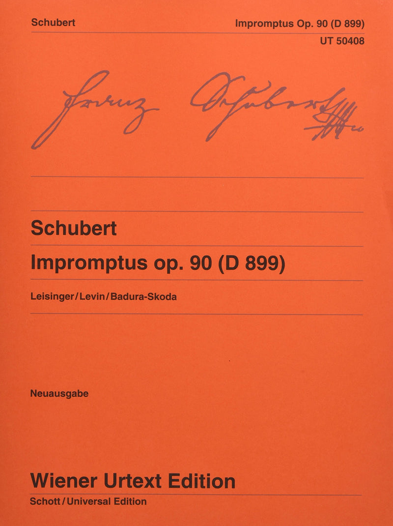 Impromptus op. 90 (D899) : Edité d'après les sources par Ulrich Leisinger, Notes sur l'interprétation de Rovert D. Levin, Dougté de Paul Badura-Skoda. op. 90. D 899. piano.