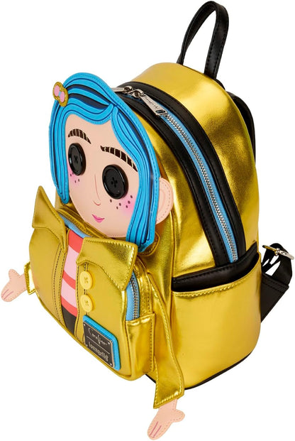 Loungefly Coraline Laika Doll Mini Rucksack zum 15. Jahrestag, Mehrfarbig/Meereswellen (Ocean Tides