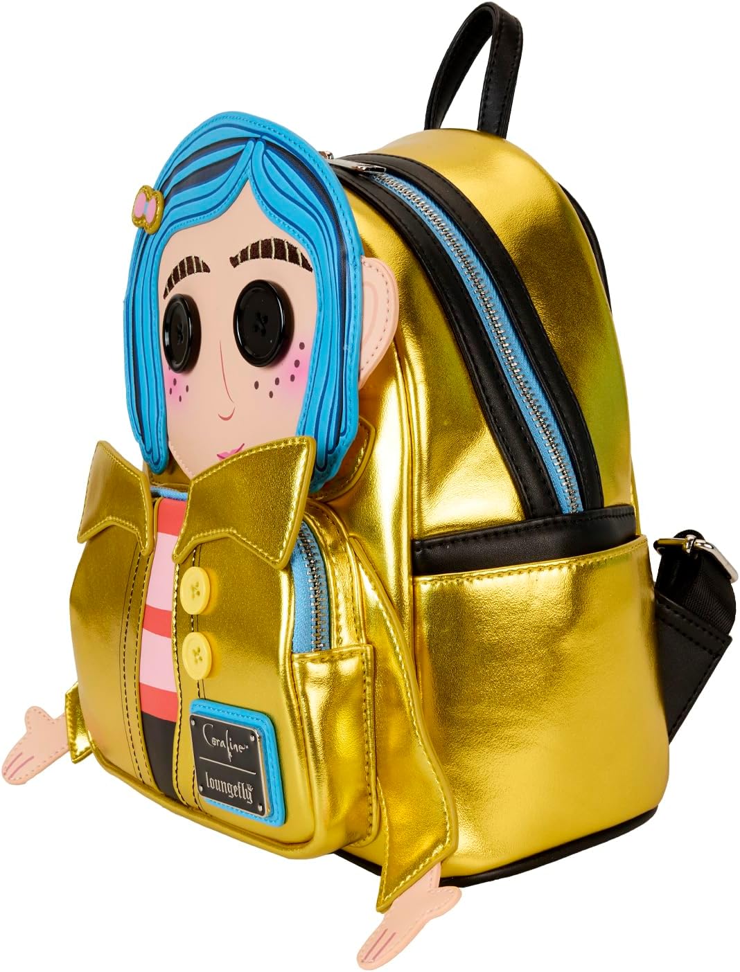 Loungefly Coraline Laika Doll Mini Rucksack zum 15. Jahrestag, Mehrfarbig/Meereswellen (Ocean Tides
