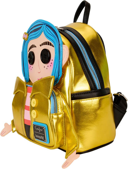 Loungefly Coraline Laika Doll Mini Rucksack zum 15. Jahrestag, Mehrfarbig/Meereswellen (Ocean Tides